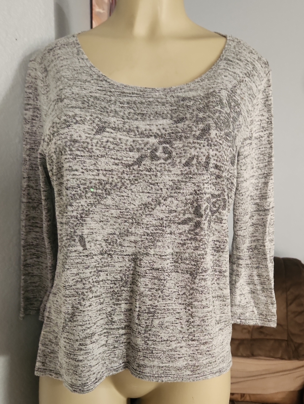 Bleeker & McDougal  Cozy Marled Gray Knit Women's Sweater Stretch